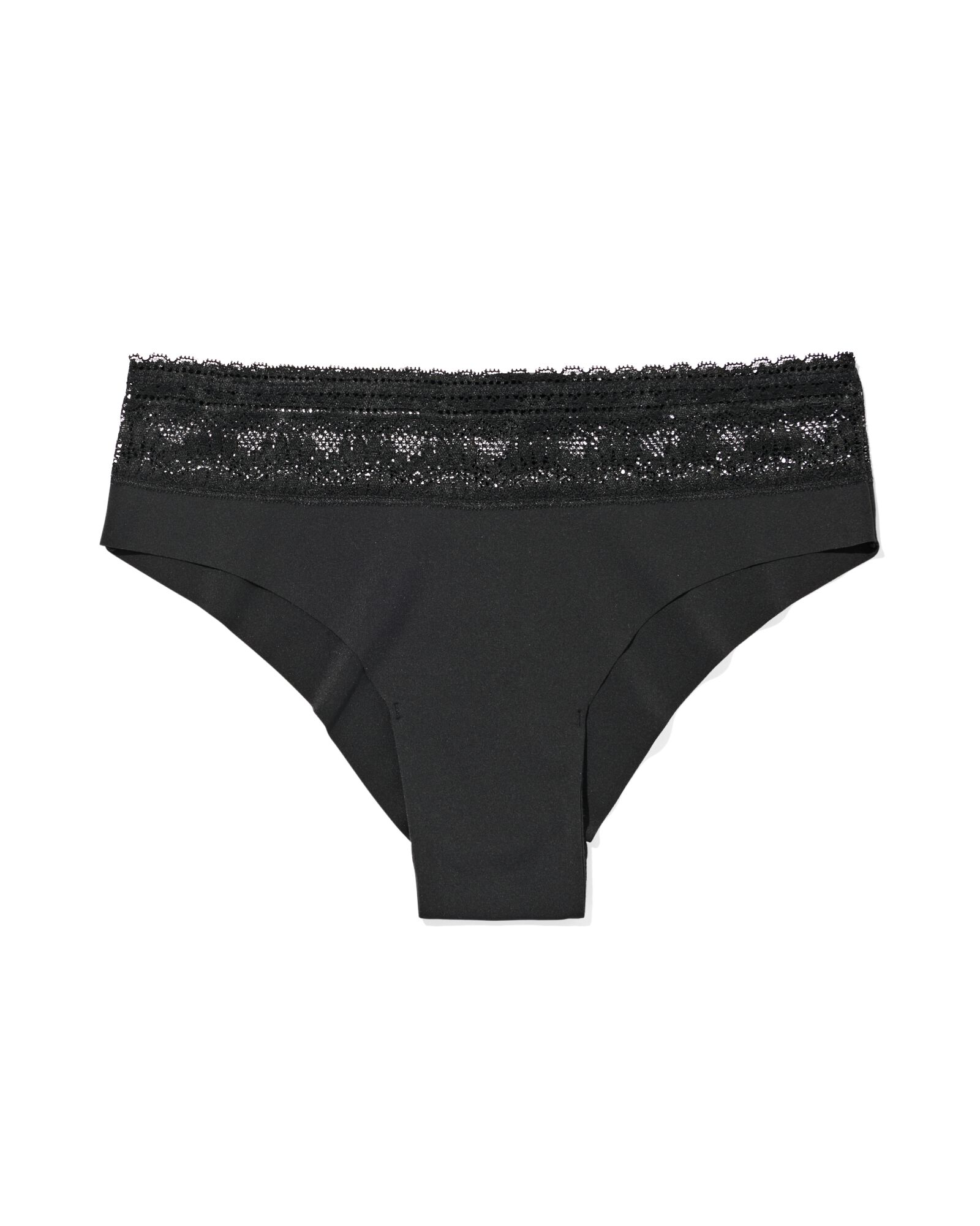 Damen-Brazilian aus Mikrofaser mit Spitze schwarz schwarz - 19680909BLACK - HEMA