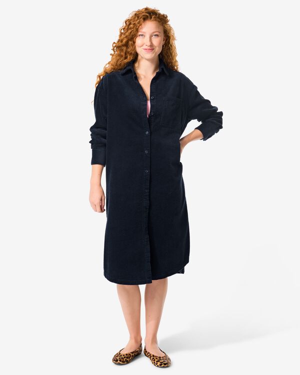 robe velours côtelé Lena femme bleu bleu - 36203370BLUE - HEMA