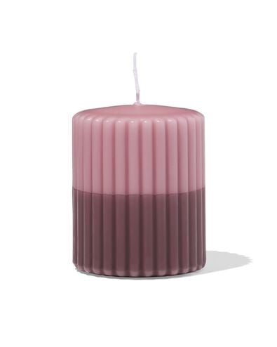 Stumpenkerze &Oslash; 7 x 8 cm gerippt rosa rosa 7 x 8 - 13509030 - HEMA