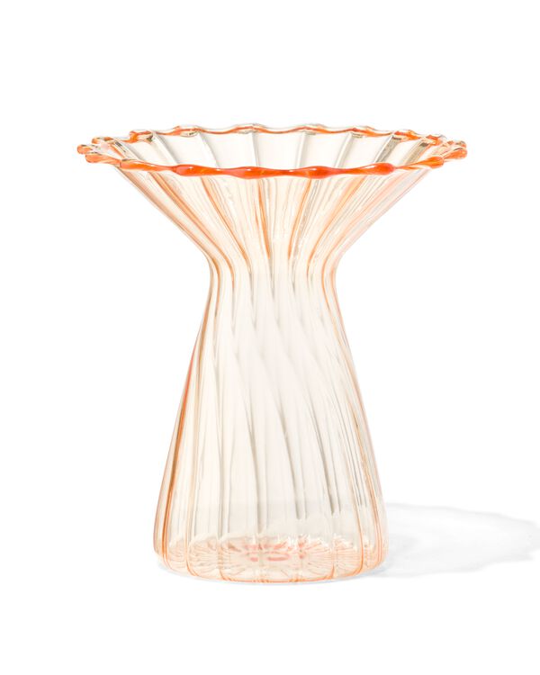 vase pour b&acirc;tonnets parfum&eacute;s ⌀10x12cm verre &agrave; collerette jaune - 13507532 - HEMA