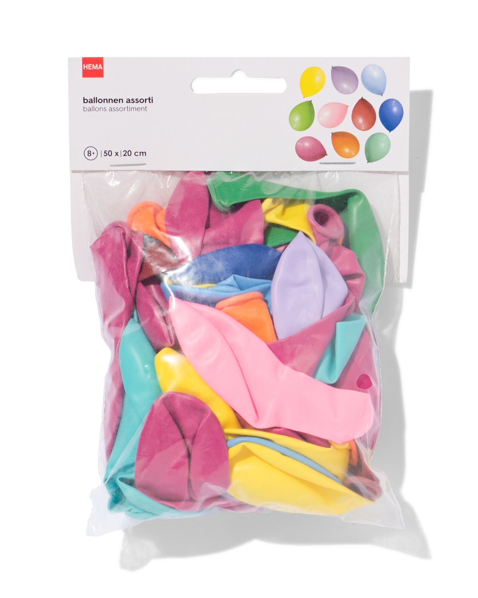Luftballons Ø20 cm sortiert – 50 Stück - 14250025 - HEMA