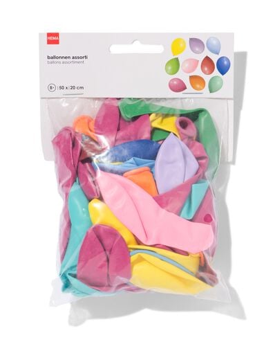 Luftballons Ø20 cm sortiert – 50 Stück - 14250025 - HEMA