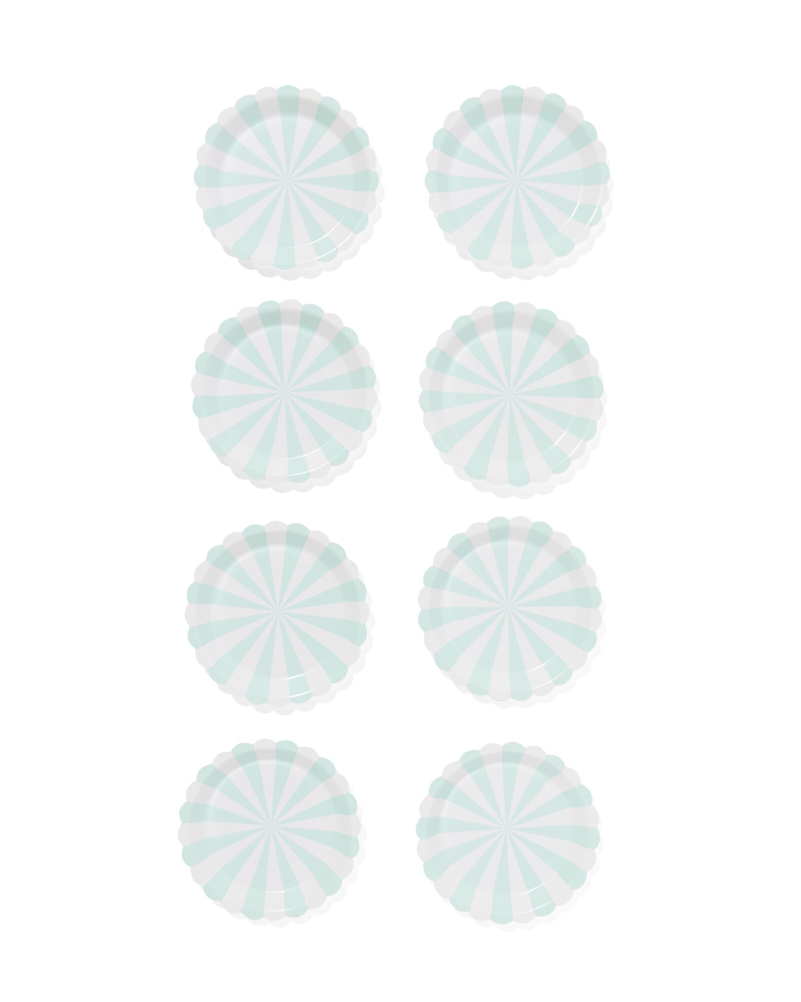 assiette à gâteau bleue clair rayée lot de 8 - 14250079 - HEMA