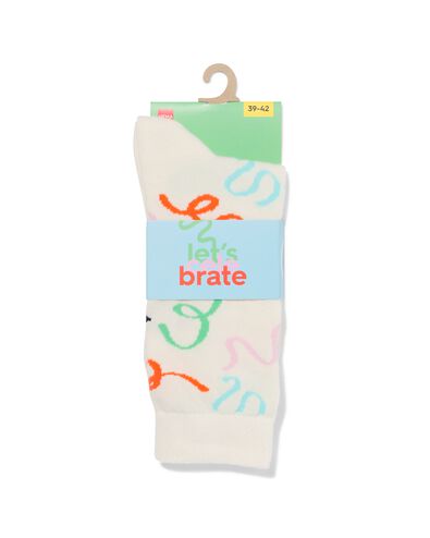 chaussettes pour adultes 'let's celebrate' beige beige - 4100270BEIGE - HEMA