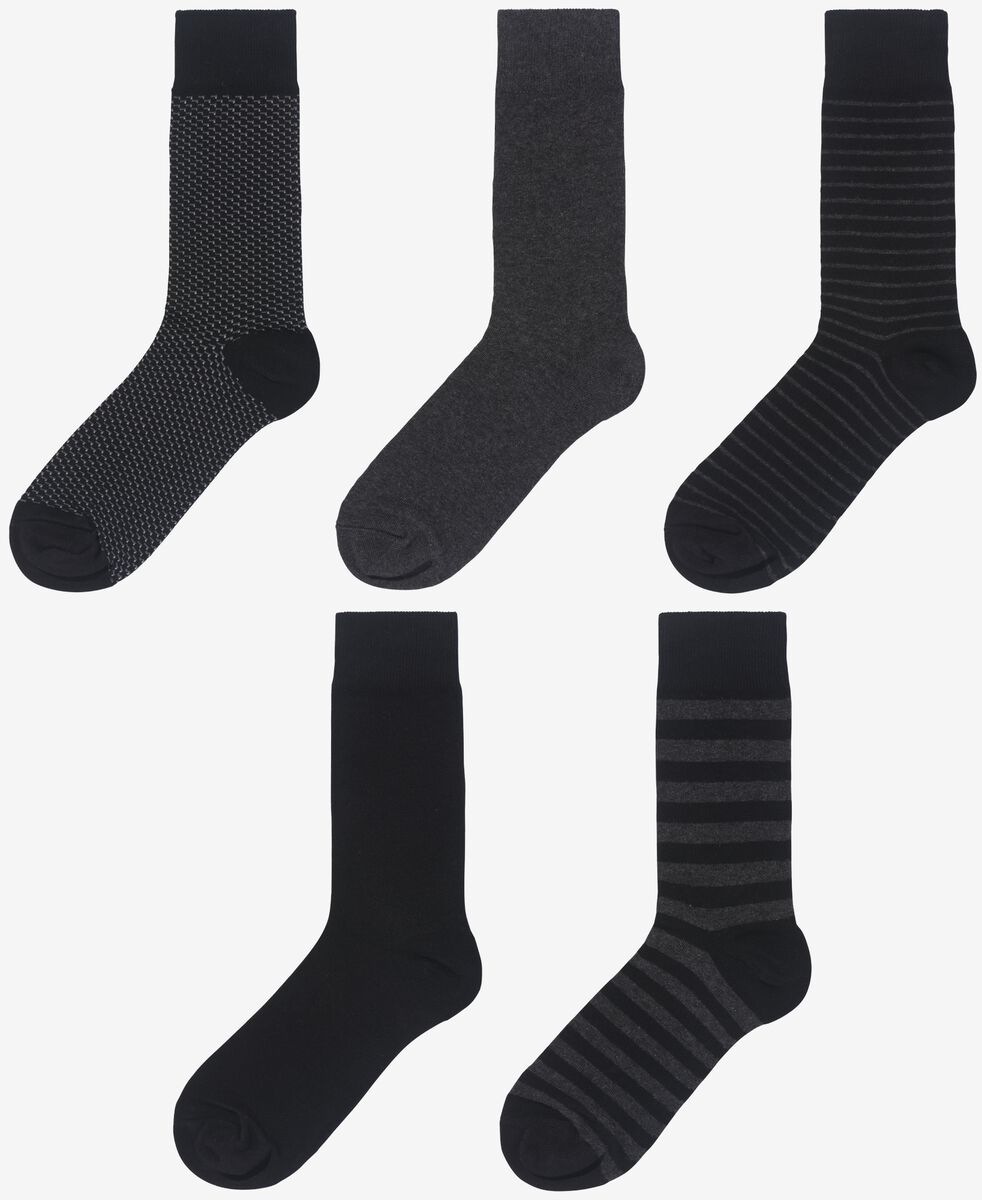 5er-Pack Herren-Socken, mit Baumwolle schwarz - 1000028310 - HEMA