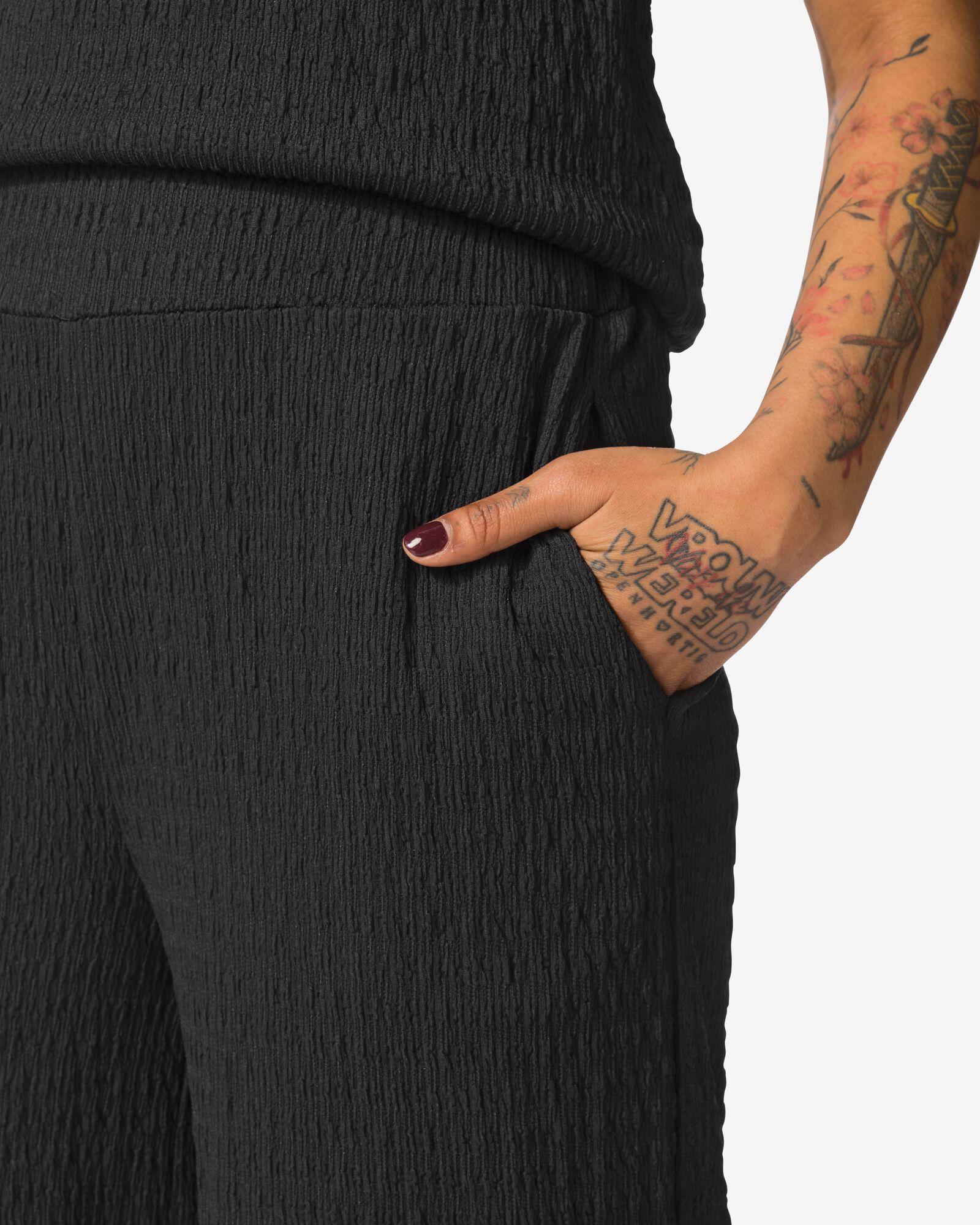 Damenhose Nona Wide Leg schwarz - 36200875BLACK - HEMA