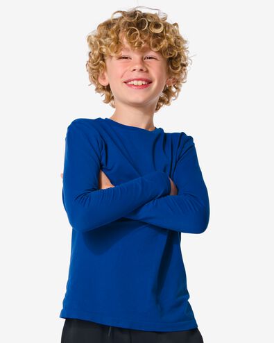 t-shirt de sport enfant sans coutures bleu vif 110/116 - 36090352 - HEMA