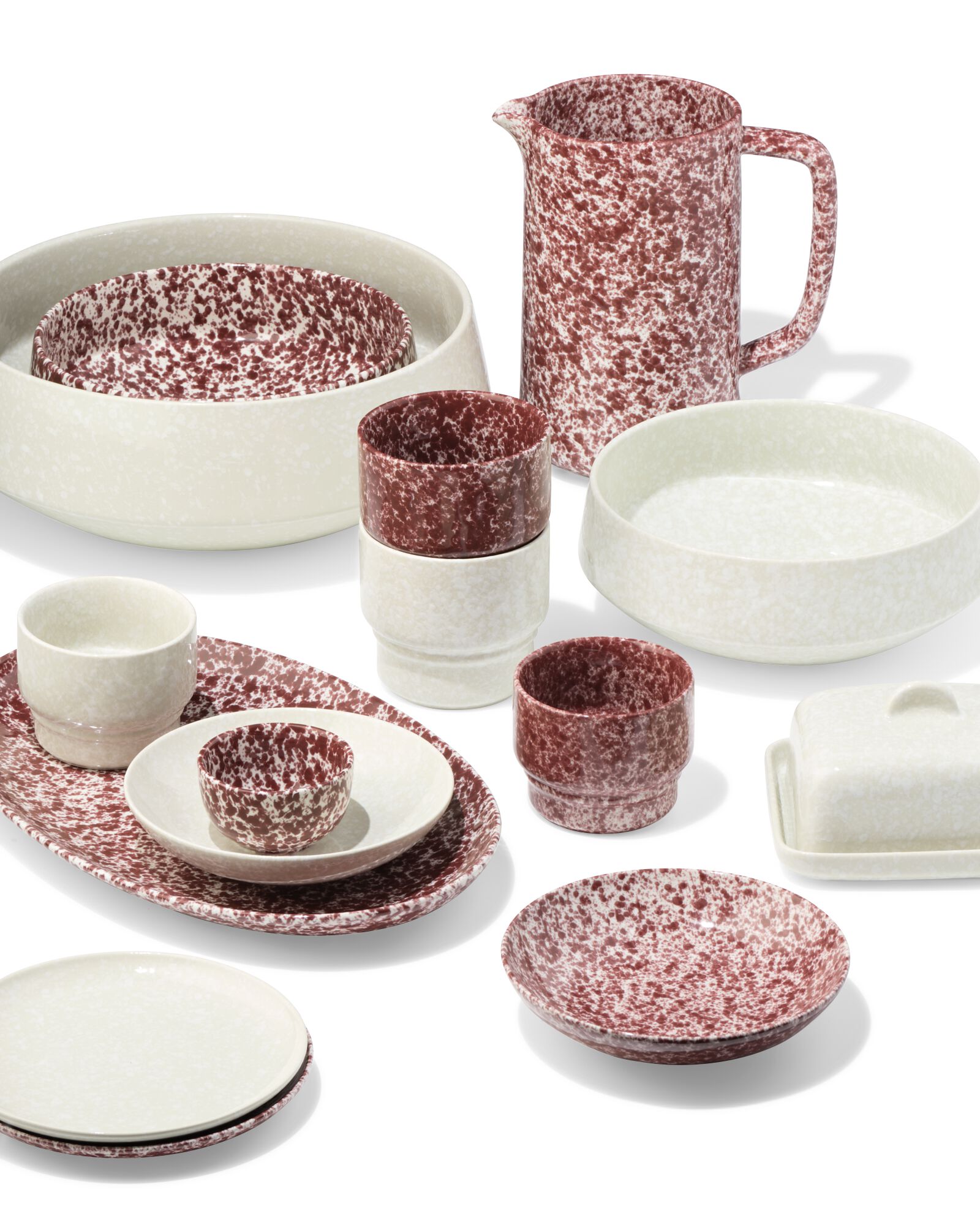 Kuchenteller ⌀ 16 cm, Trend, Steingut, gesprenkelt, gr&uuml;n - 9650349 - HEMA