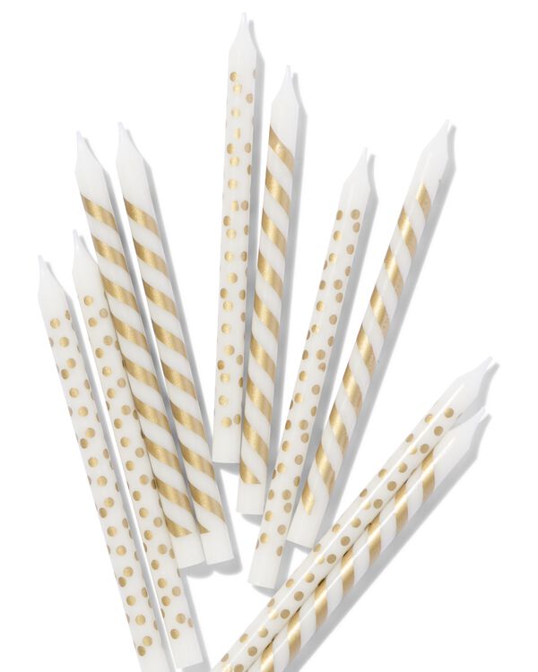 bougies de g&acirc;teau dor&eacute;es lot de 10 - 14250246 - HEMA