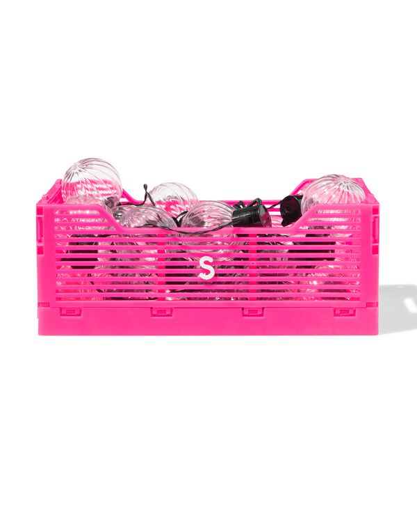 caisse pliable &agrave; lettres recycl&eacute;e S rose vif rose vif S  20 x 30 x 11,5 - 39800023 - HEMA