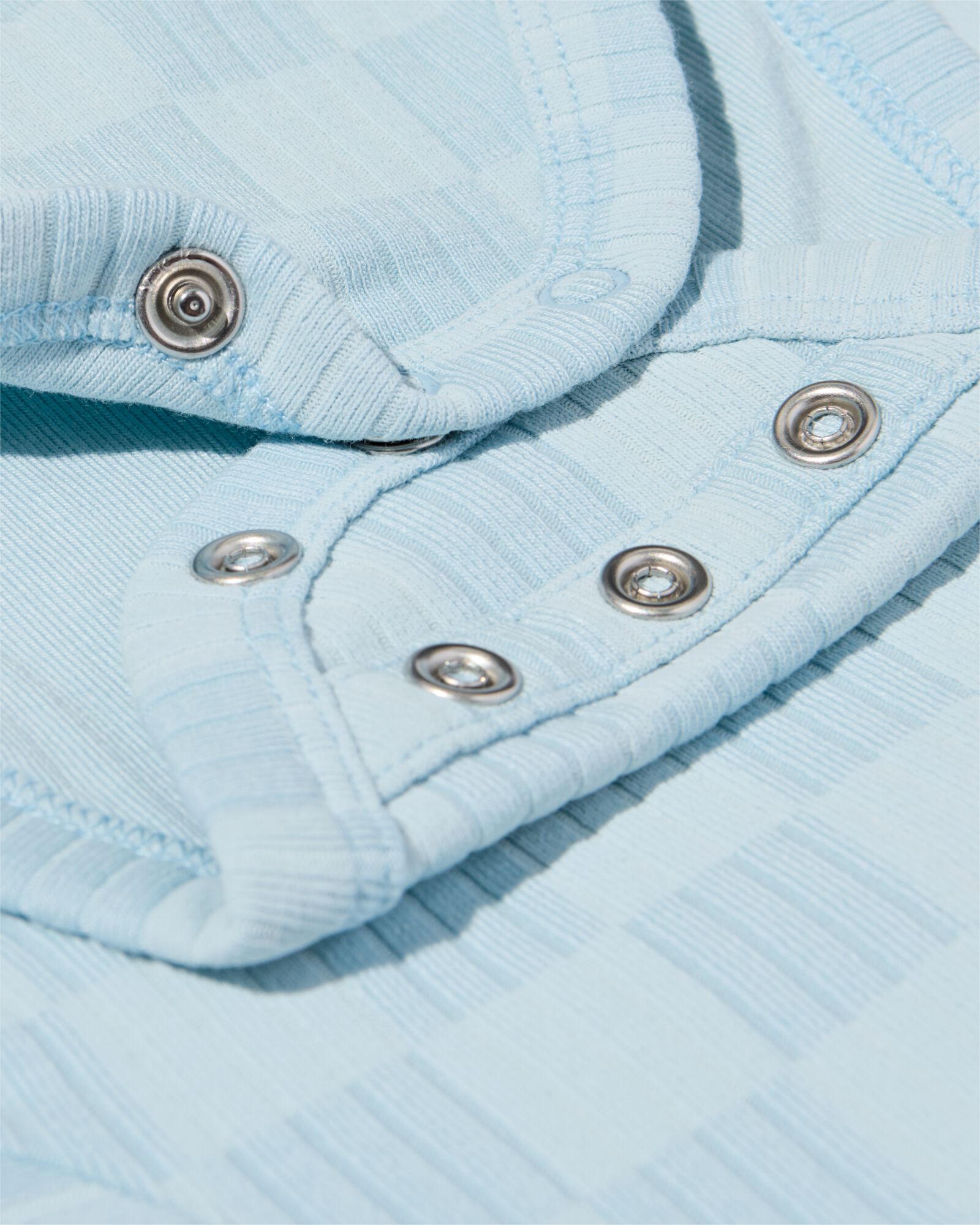 Mitwachsender Newborn-Wickelstrampler, gerippt, kariert hellblau hellblau - 33438020LIGHTBLUE - HEMA