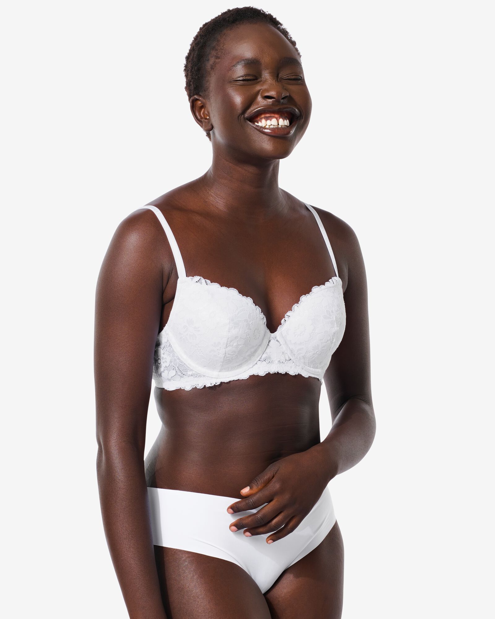 damesbrazilian micro met kant wit wit - 19620124WHITE - HEMA