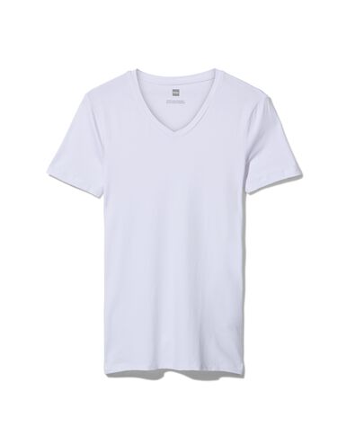 Herren-T-Shirt, Slim Fit, V-Ausschnitt, Bambus weiß XXL - 34282524 - HEMA