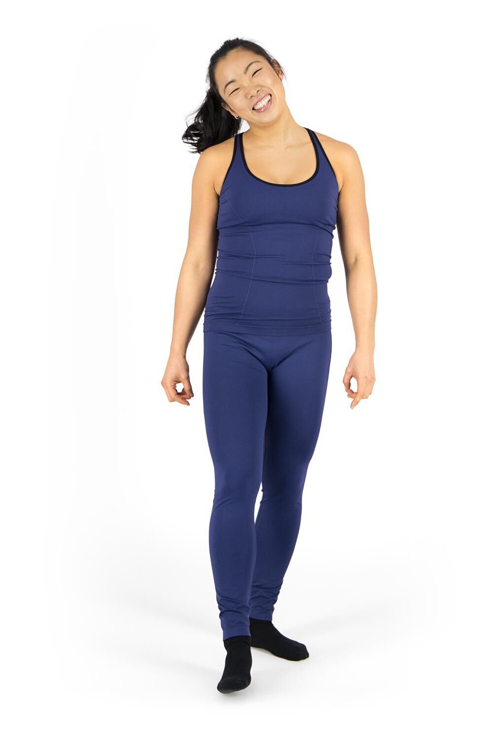 dames corrigerende sportlegging donkerblauw - HEMA