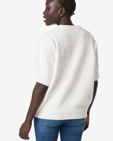 pull femme Fyra en maille blanc cass&eacute; - 36207250OFFWHITE - HEMA