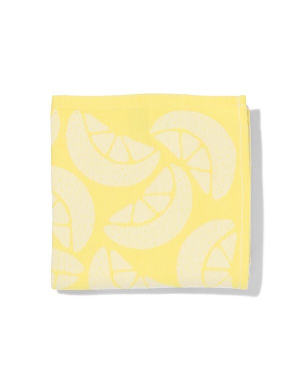 torchon 65x65 cm coton citrons jaune - 5440013 - HEMA