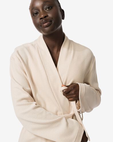 peignoir femme beige gaufr&eacute; beige - 23400118BEIGE - HEMA