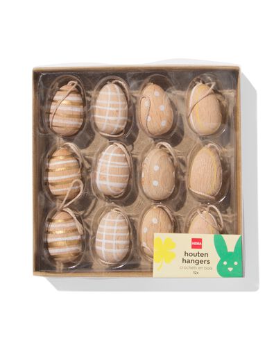 Oster-Anh&auml;nger Holz Ei &ndash; 12 St&uuml;ck - 25800066 - HEMA