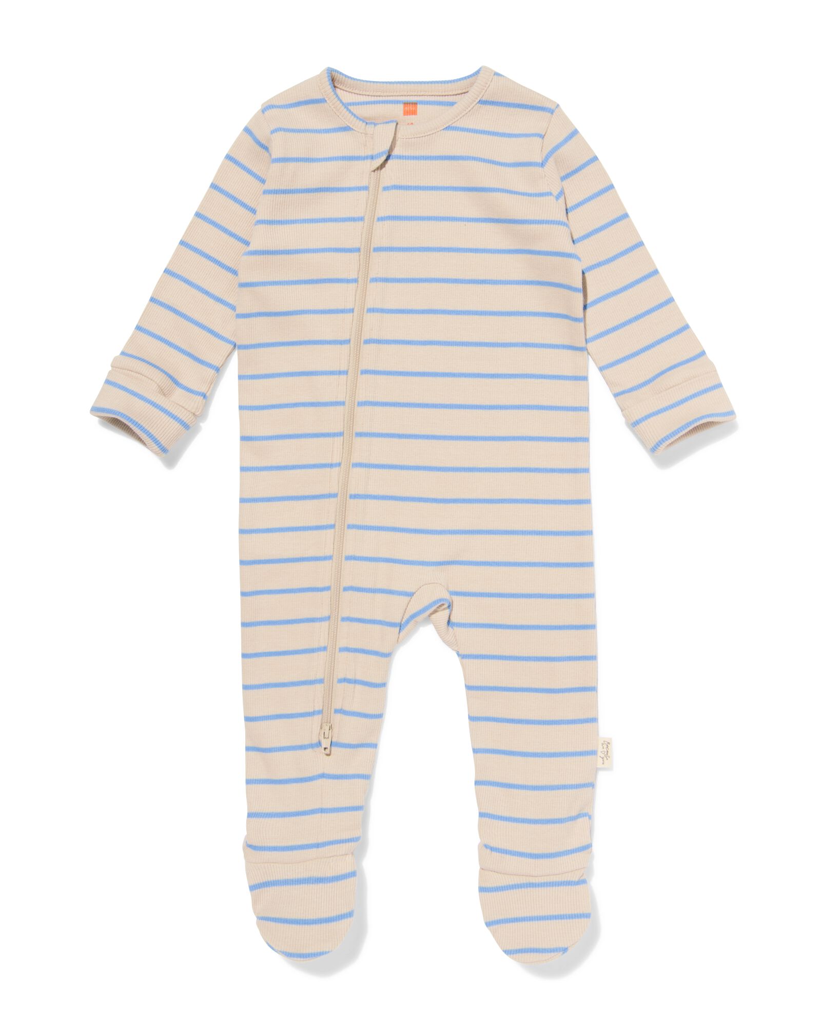 Newborn mitwachsender Strampler, gestreift ecru ecru - 33440520ECRU - HEMA