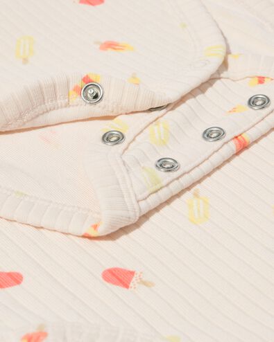 baby meegroei body LENZING&trade; ECOVERO&trade; rib ijsjes gebroken wit gebroken wit - 33303360OFFWHITE - HEMA