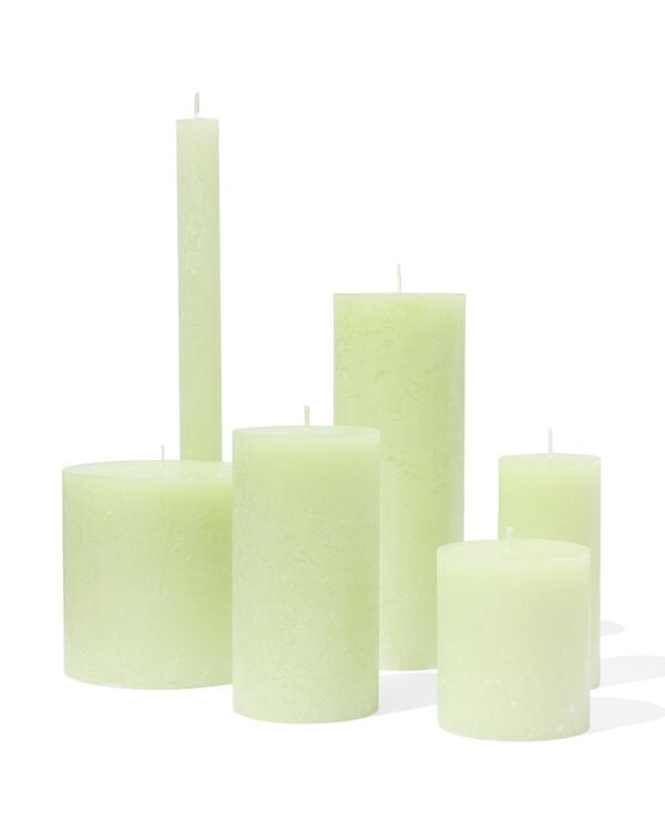 rustieke kaarsen mintgroen mintgroen - 2000000326 - HEMA
