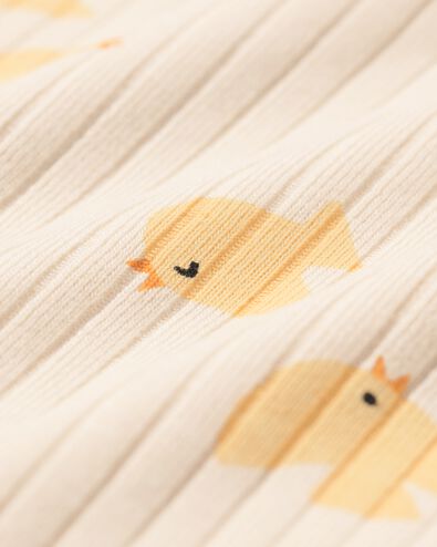 Gerippter mitwachsender Newborn-Strampler aus Bambus mit Stretchanteil und Vögeln ecru - 33412720ECRU - HEMA