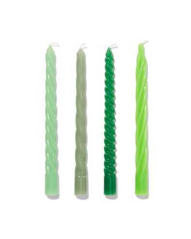 4 bougies torsad&eacute;es &Oslash;2x25 vert - 13506028 - HEMA