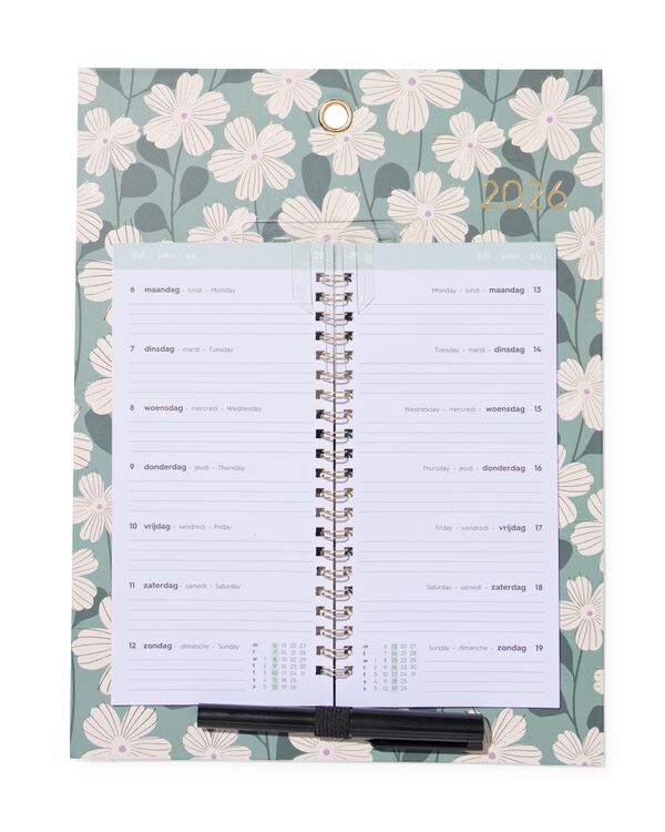 Wochenkalender, 30 x 23 cm, Blumen - 14500602 - HEMA
