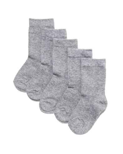 5 paires de chaussettes enfant gris chiné 35/38 - 4300929 - HEMA