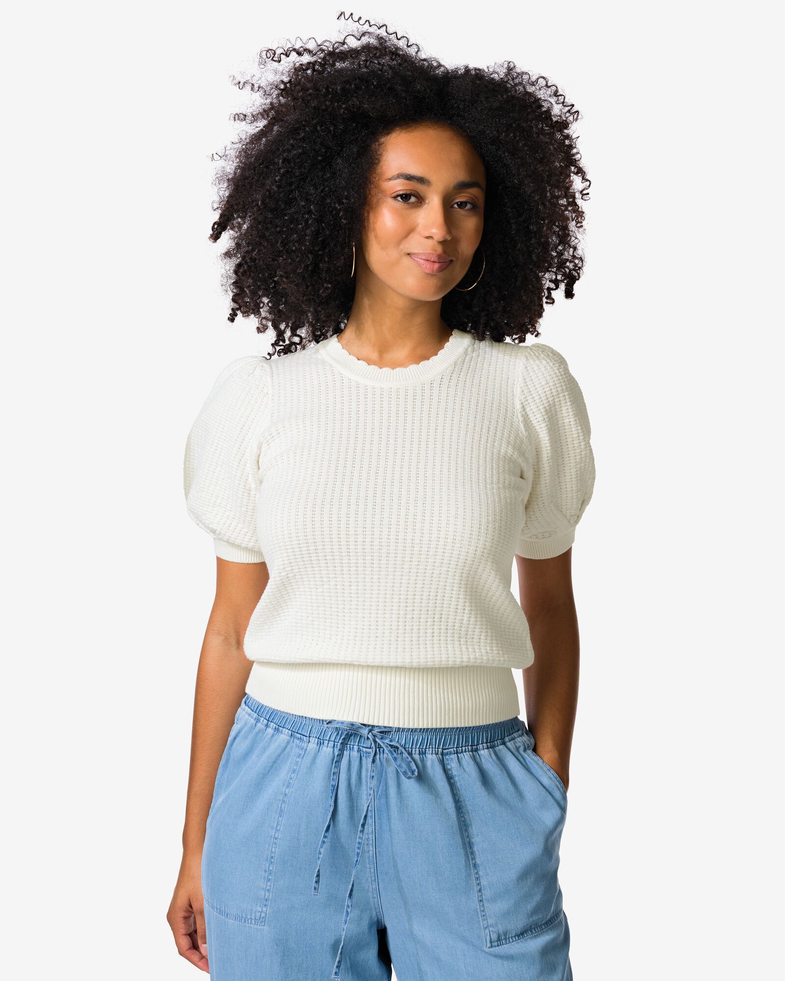 damestrui Franka structuur wit wit - 36208160WHITE - HEMA