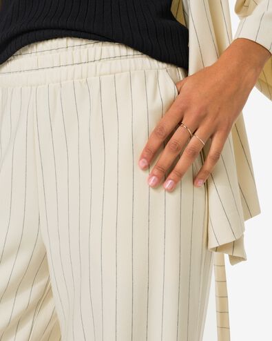 Pantalon femme Eva rayé blanc cassé - 36201185OFFWHITE - HEMA