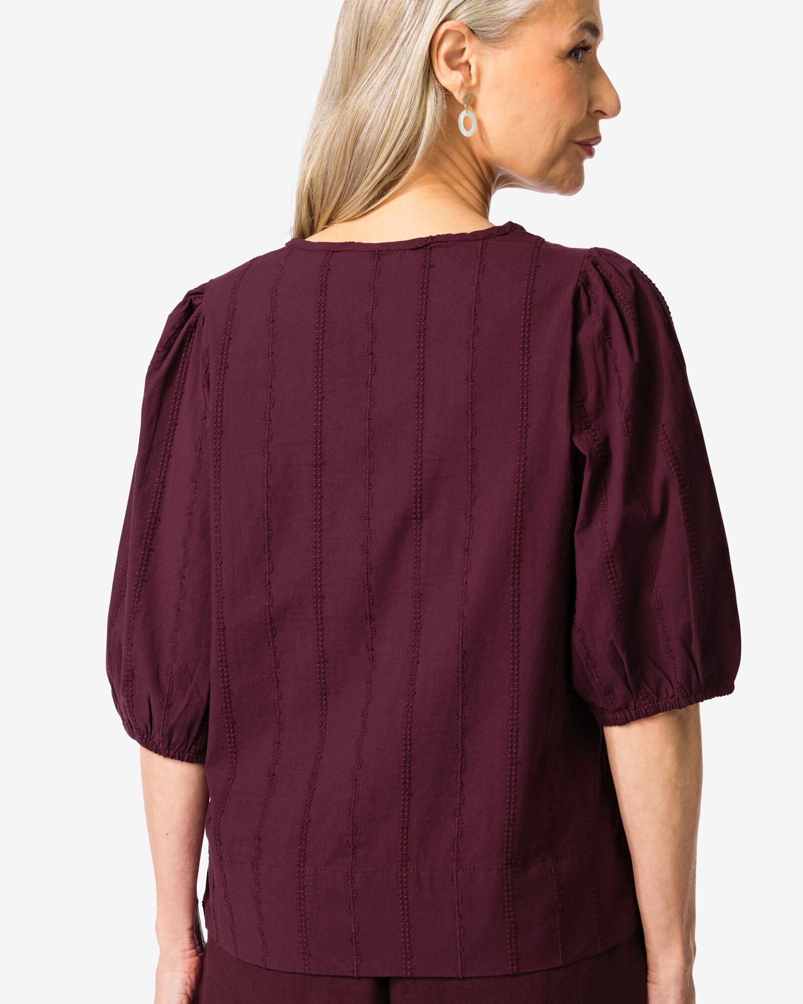 top femme Daisy popeline bordeaux bordeaux - 36210440BURGUNDYRED - HEMA