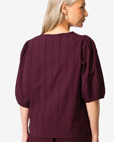 top femme Daisy popeline bordeaux bordeaux - 36210440BURGUNDYRED - HEMA