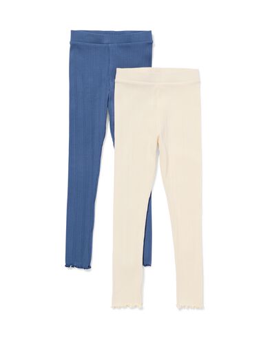 kinderleggings rib effen - 2 stuks blauw - 30822511BLUE - HEMA