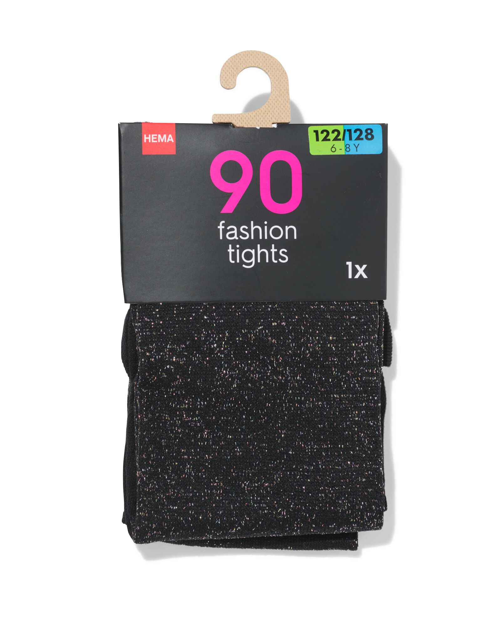 Kinder-Strumpfhose, 90 Denier, Glitzer schwarz schwarz - 4380170BLACK - HEMA