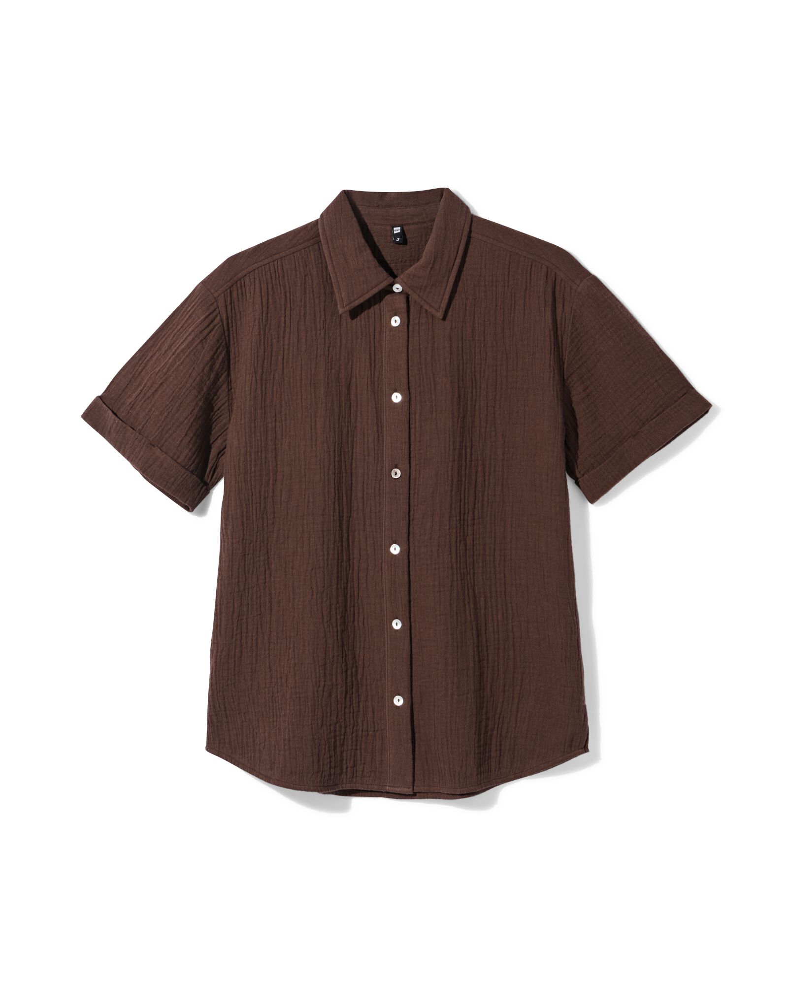 Bluse Kai, Knitteroptik, Musselin dunkelbraun dunkelbraun - 36304370DARKBROWN - HEMA