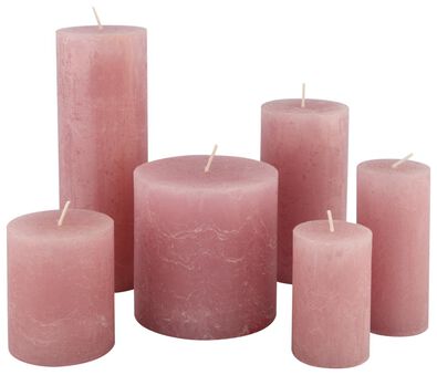 Kerzen, rustikal rosa - 1000015372 - HEMA