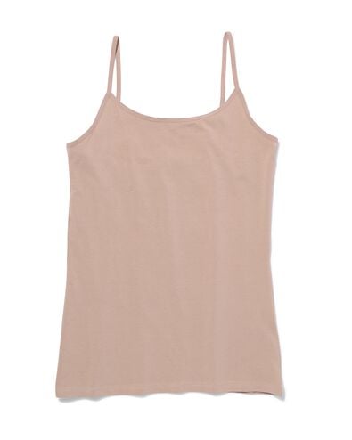dameshemd katoen spaghettibandjes beige - 19650654BEIGE - HEMA