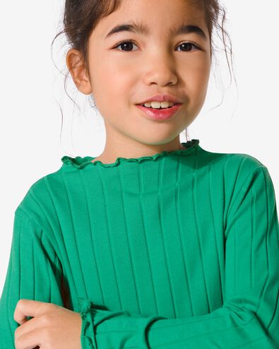 t-shirt enfant avec côtes vert 134/140 - 30832065 - HEMA