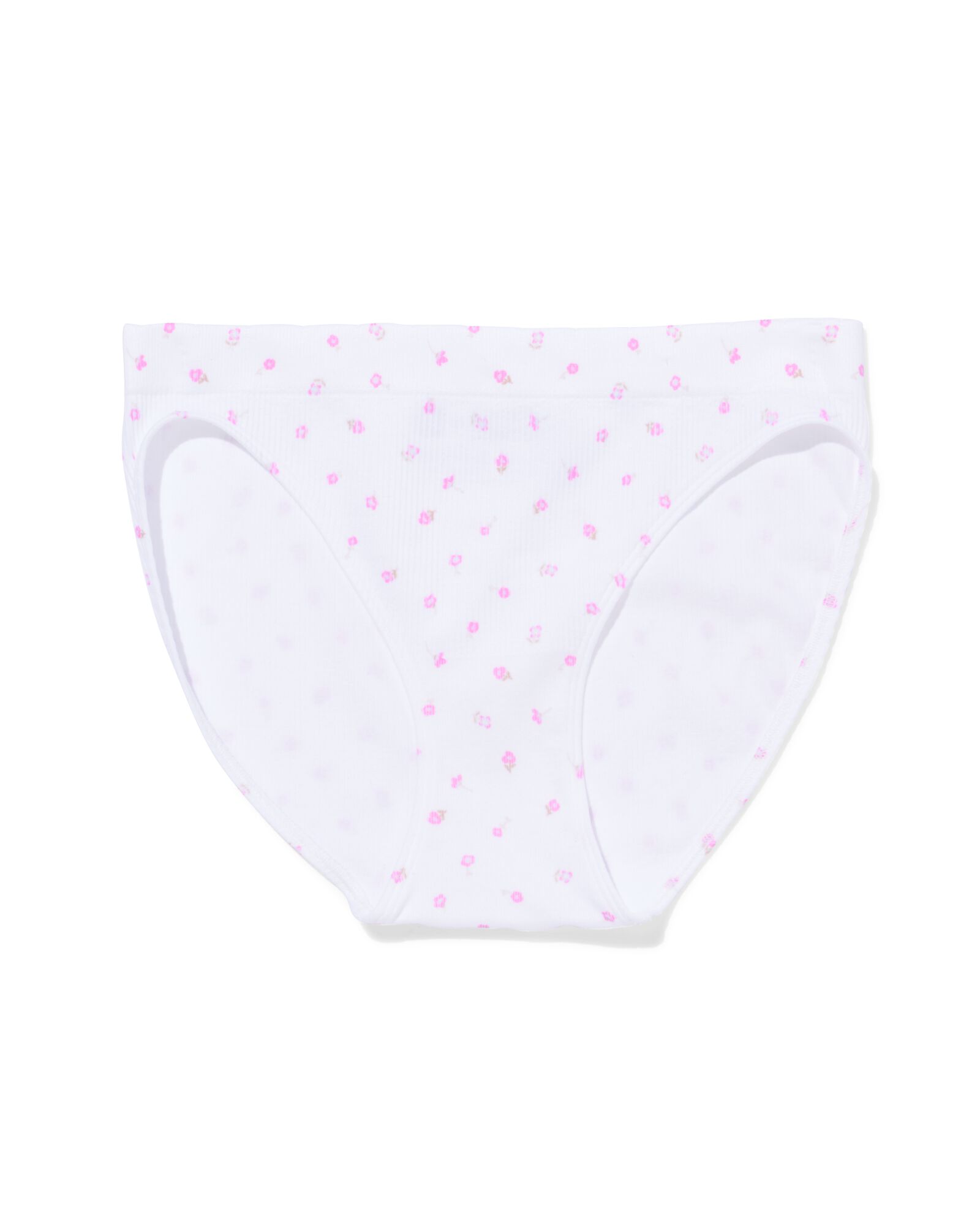 slip femme sans couture c&ocirc;tel&eacute; fleurs blanc blanc - 19603015WHITE - HEMA