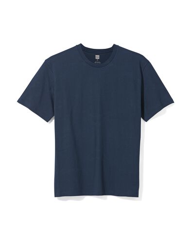 heren t-shirt relaxed fit o-hals blauw XL - 2114143 - HEMA