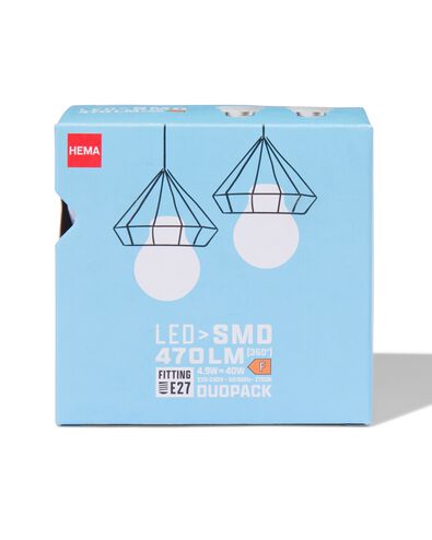 LED-Kugel, SMD, E27, 3,4 W, 470 lm &ndash; 2 St&uuml;ck - 20000040 - HEMA