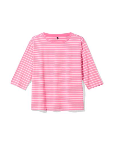 Damen-Pyjamaoberteil Tala, Jersey, gestreift rosa rosa - 23401660PINK - HEMA