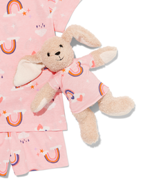 Kinder-Kurzpyjama, Regenbogen, mit Puppen-Nachthemd hellrosa hellrosa - 1000030188 - HEMA