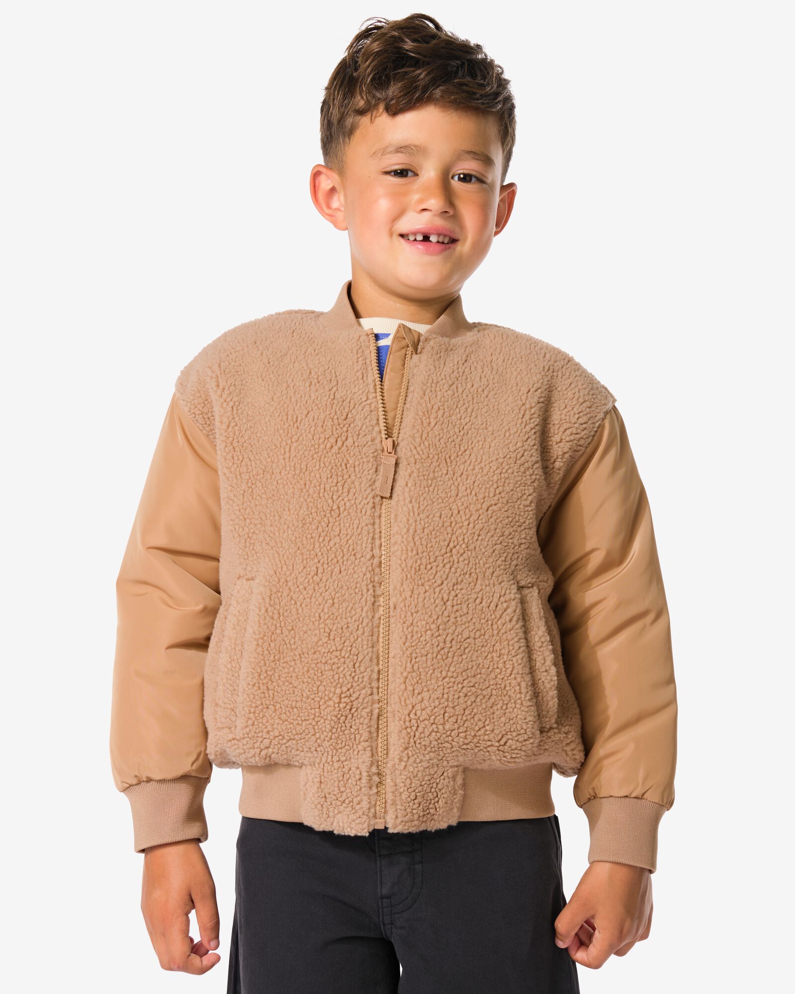 veste bombers enfant teddy marron - 30705516BROWN - HEMA