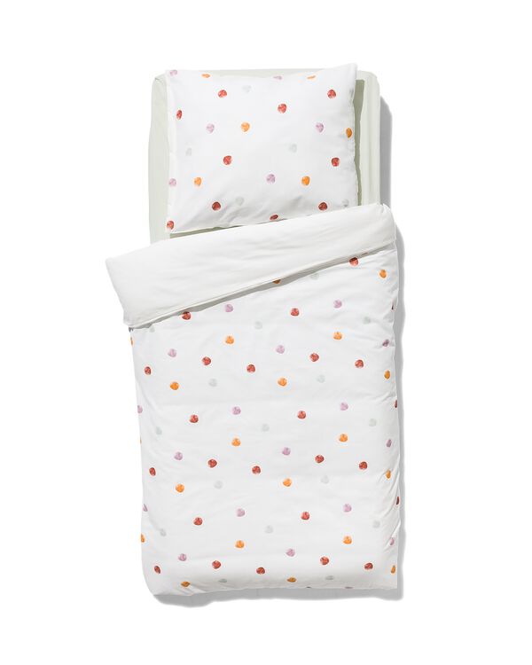 housse de couette tout-petit 120x150 coton doux pois color&eacute;s - 5720177 - HEMA