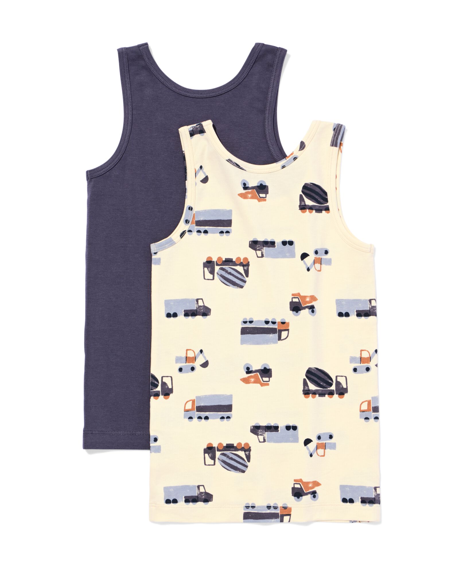 kinderhemden auto - 2 stuks gebroken wit - 19200240OFFWHITE - HEMA