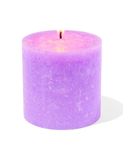 rustikale Kerze, Ø 10 x 10 cm, violett lila 10 x 10 - 13502839 - HEMA
