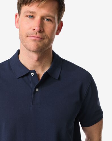 herenpolo donkerblauw donkerblauw - 2140340DARKBLUE - HEMA