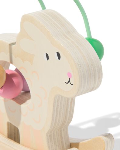 animal &agrave; bascule agneau 14,5x13x9.5cm bois - 15100206 - HEMA